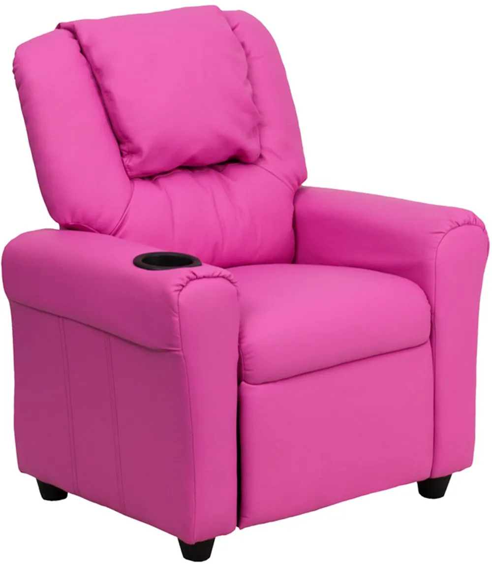 Mini Me Kids Hot Pink Recliner with Cup Holder