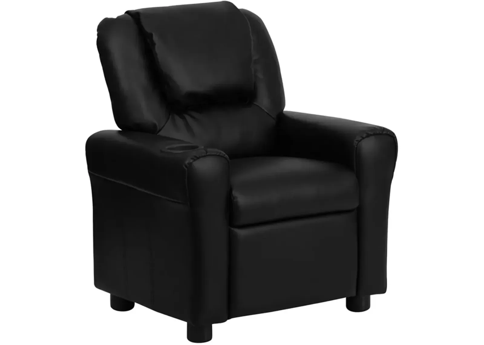 Mini Me Kids Black Recliner with Cup Holder