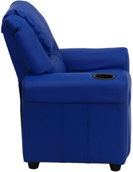 Mini Me Kids Blue Recliner with Cup Holder