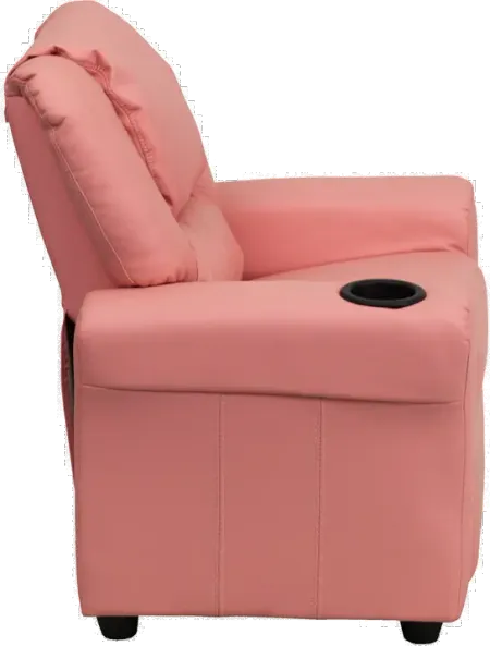 Mini Me Kids Pink Recliner with Cup Holder