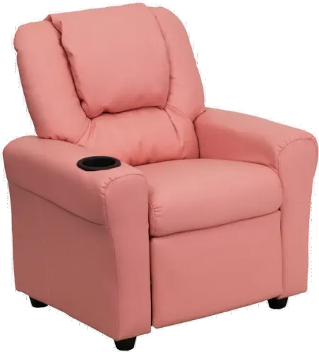 Mini Me Kids Pink Recliner with Cup Holder