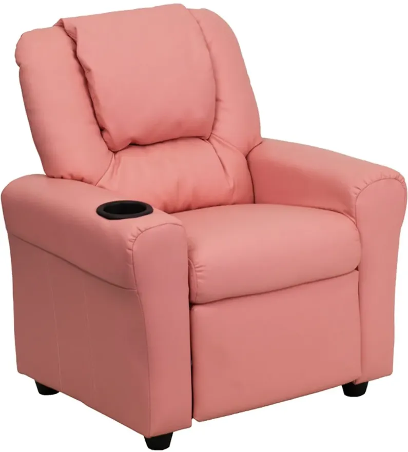 Mini Me Kids Pink Recliner with Cup Holder