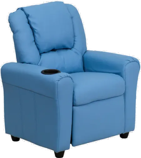 Mini Me Kids Light Blue Recliner with Cup Holder