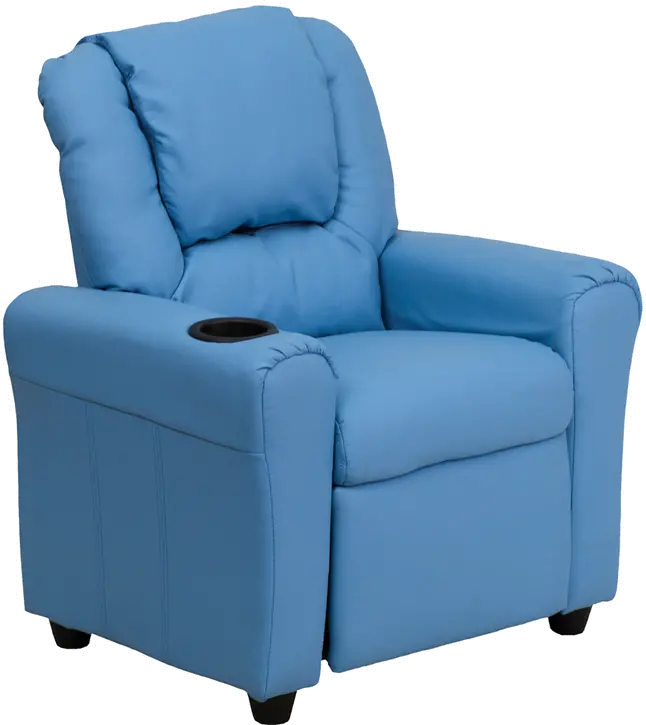 Mini Me Kids Light Blue Recliner with Cup Holder