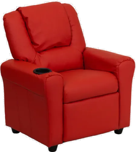 Mini Me Kids Red Recliner with Cup Holder
