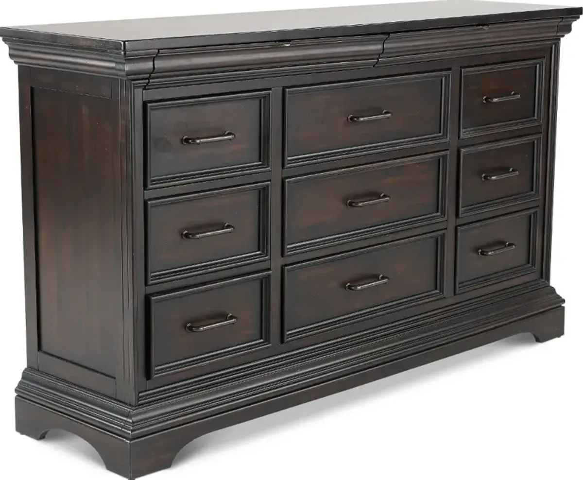 Caldwell Dark Brown Dresser