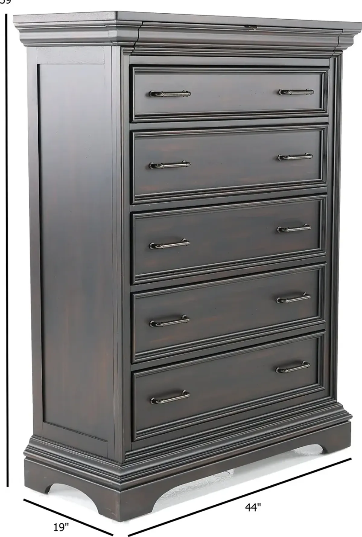 Caldwell Dark Brown Chest of Drawers