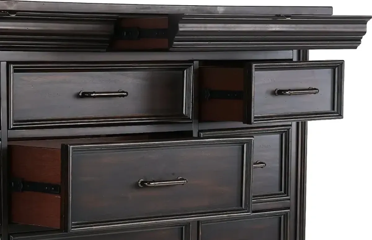 Caldwell Dark Brown Large Chest of Drawers