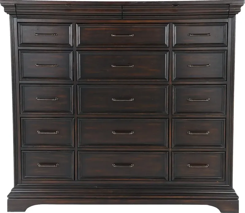 Caldwell Dark Brown Large Chest of Drawers