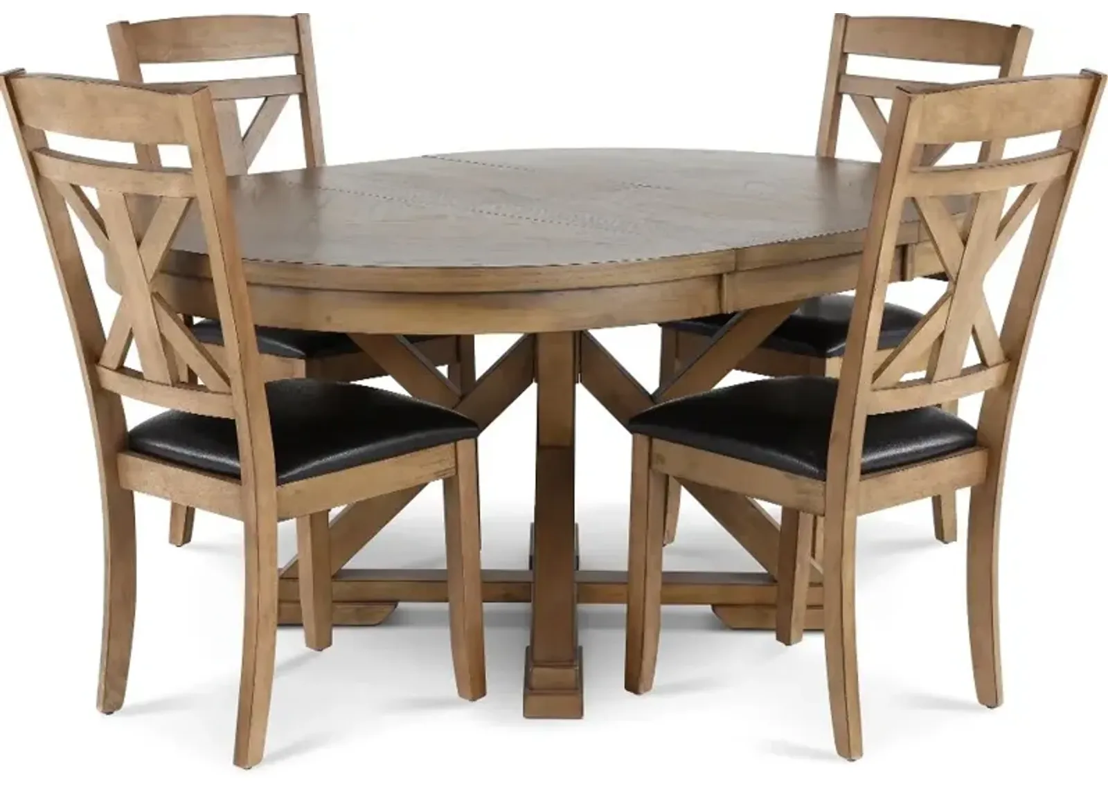 Grandview Traditional Brown 5 Piece Round Dining Set