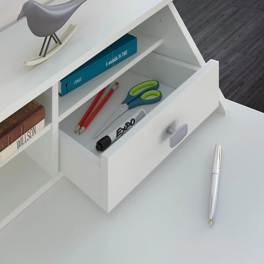 Broadview Pure White Desktop Organizer - Bush Furniture