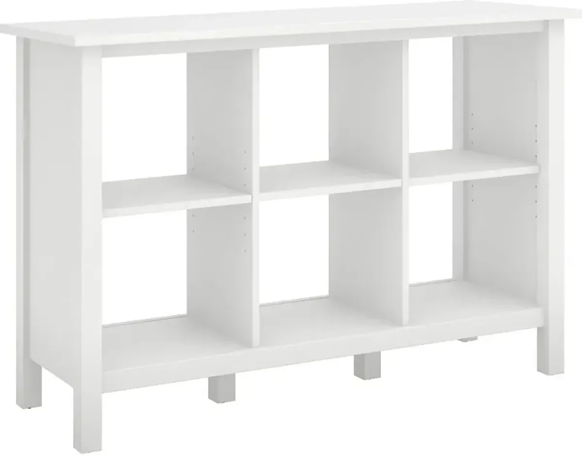 Broadview Pure White 6 Cube Storage Bookcase - Bush Furniture