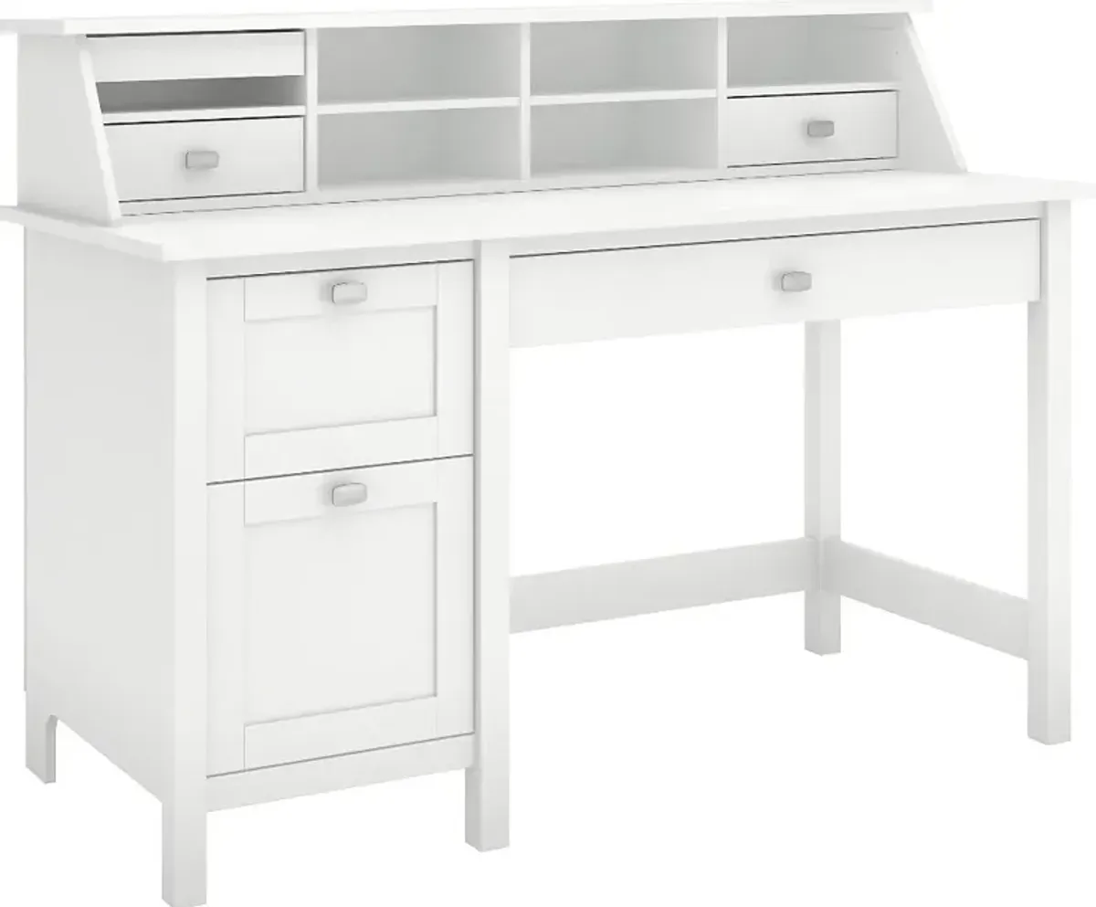 Broadview Computer Desk with 2 Drawer Pedestal and Organizer -...