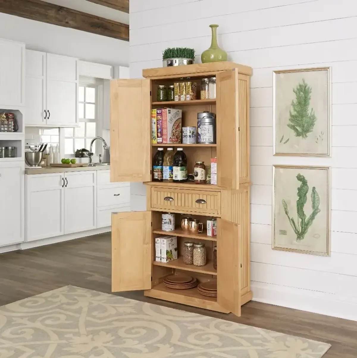 Nantucket Natural Maple Tall Storage Pantry