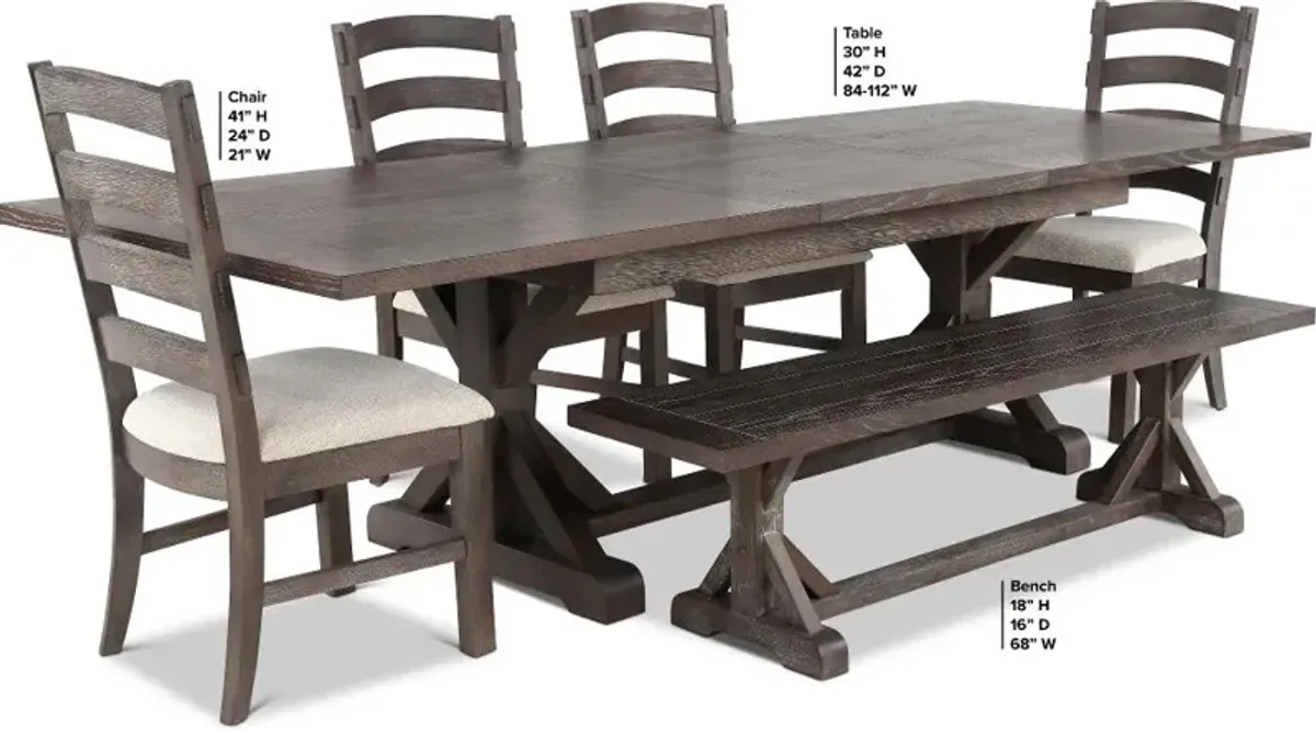 Paladin Charcoal 6 Piece Dining Set