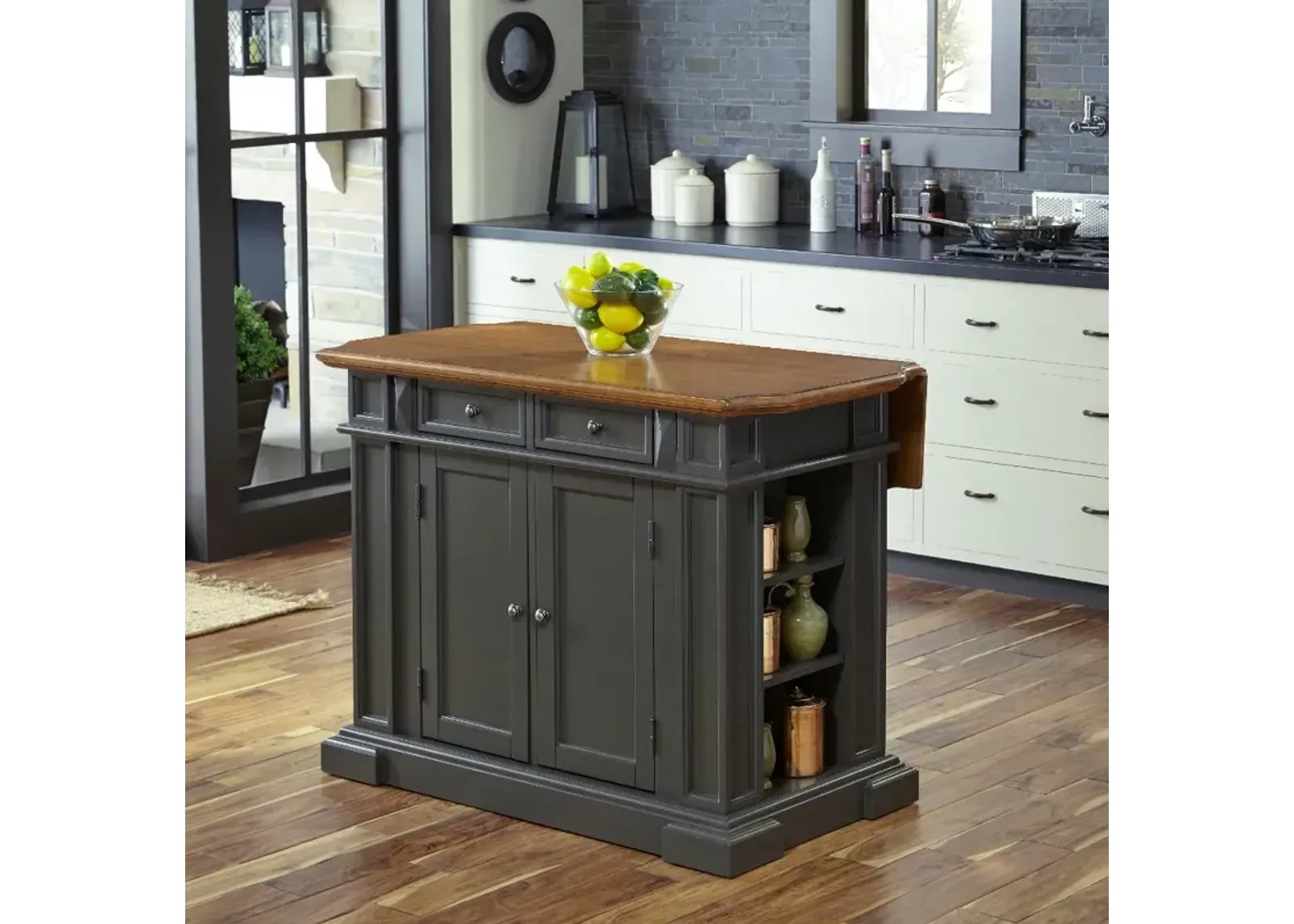 Americana Charcoal Gray Kitchen Island