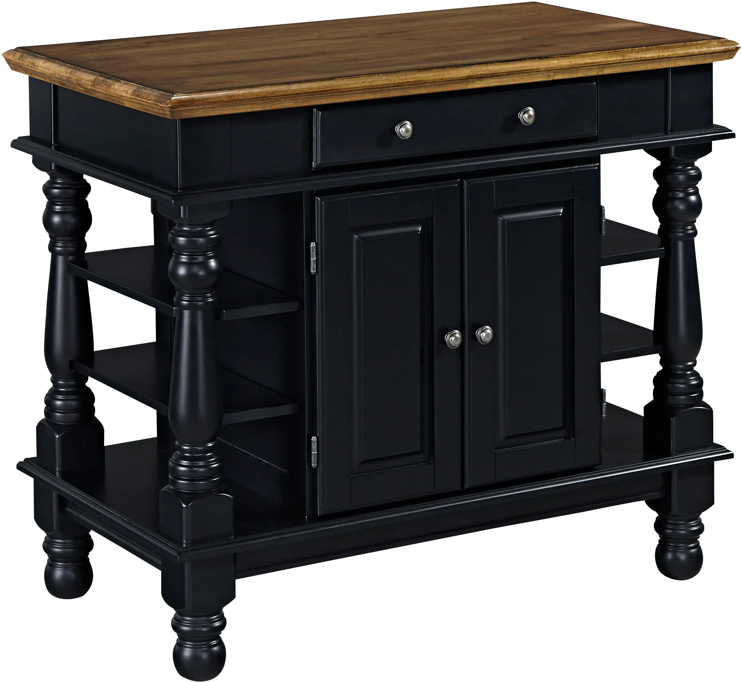 Americana Black Kitchen Island