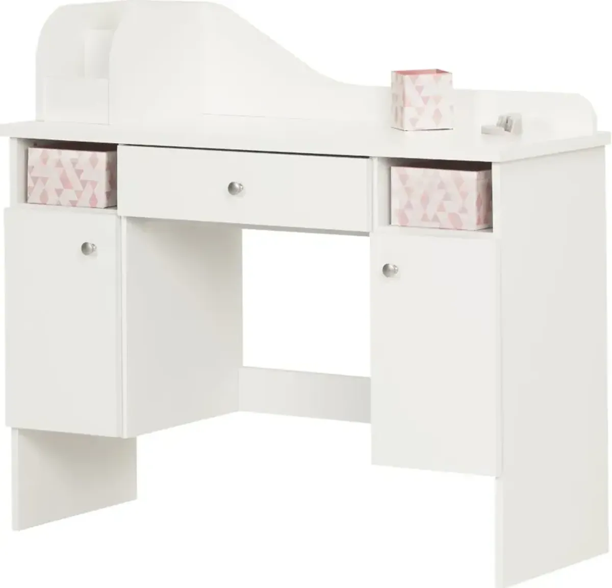 Vito Pure White Makeup Desk with Drawer - South Shore