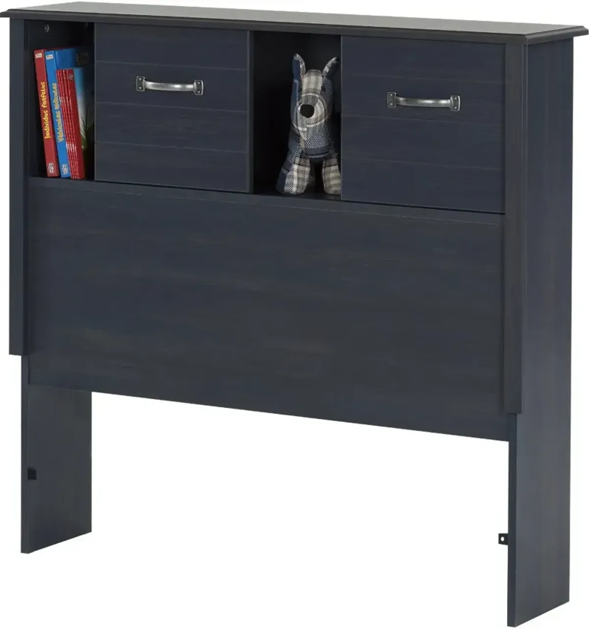 Ulysses Blue Twin Bookcase Headboard - South Shore