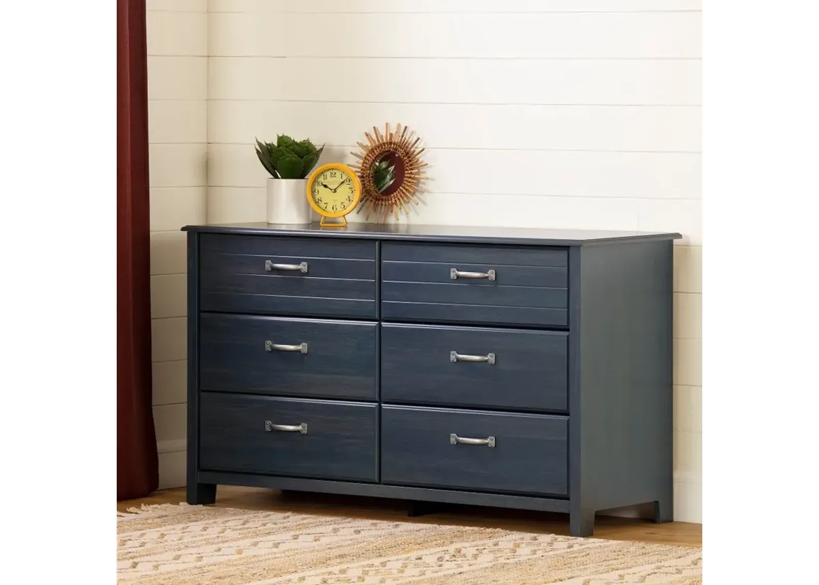 Ulysses Blue 6-Drawer Double Dresser - South Shore