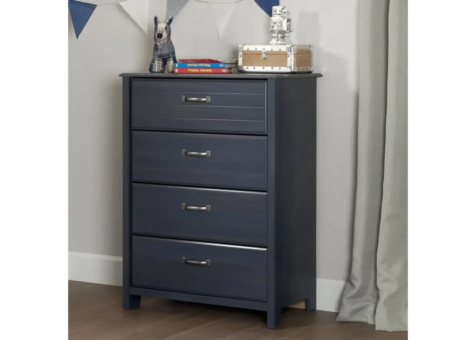 Ulysses Blue 4-Drawer Chest - South Shore