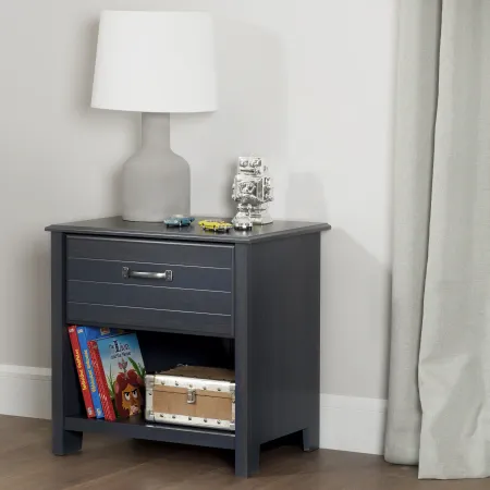 Ulysses Blue 1-Drawer Nightstand - South Shore