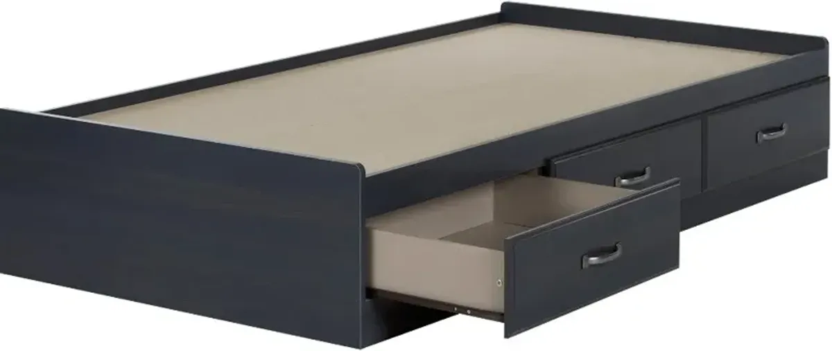 Ulysses Blue Twin 3-Drawer Mates Bed - South Shore