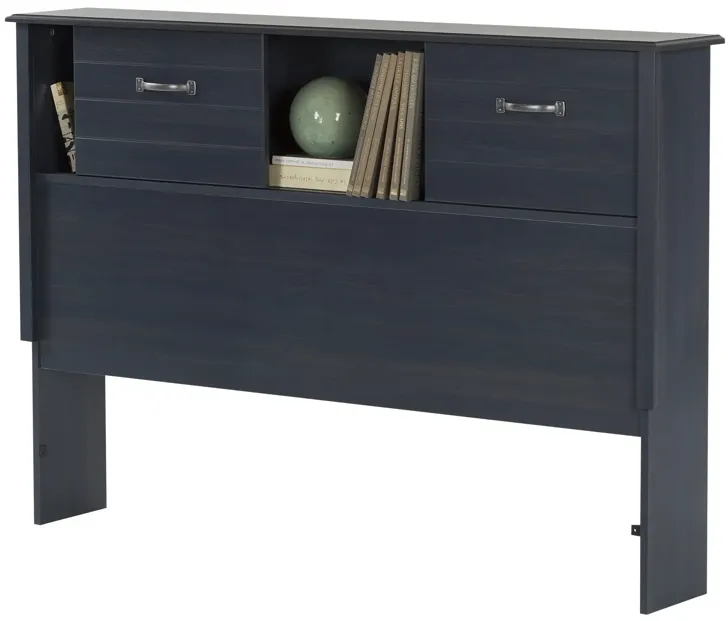 Ulysses Blue Full Bookcase Headboard - South Shore