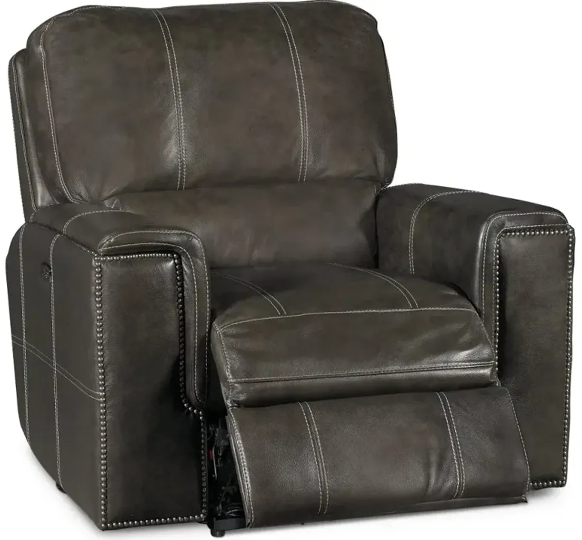 Slinger Twilight Charcoal Gray Leather-Match Power Recliner