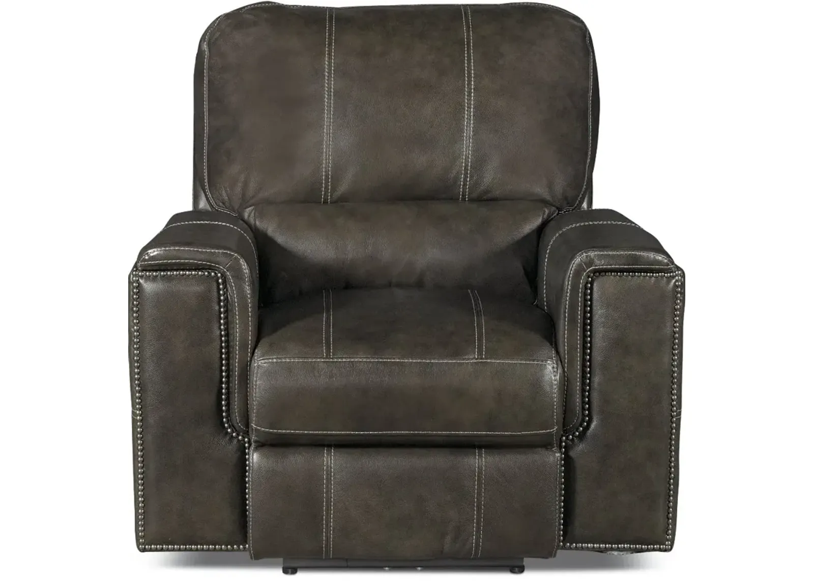 Slinger Twilight Charcoal Gray Leather-Match Power Recliner