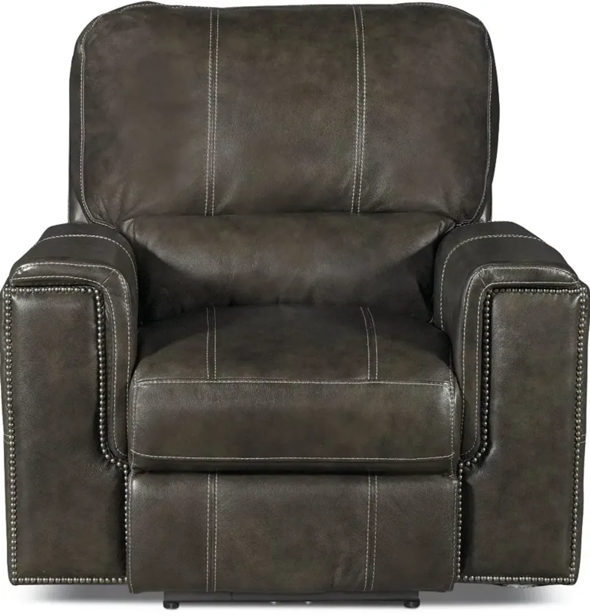 Slinger Twilight Charcoal Gray Leather-Match Power Recliner