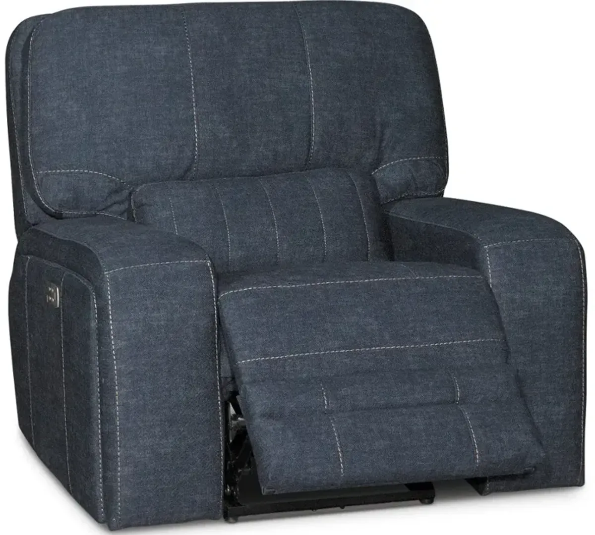 Rock Quarry Indigo Blue Power Recliner