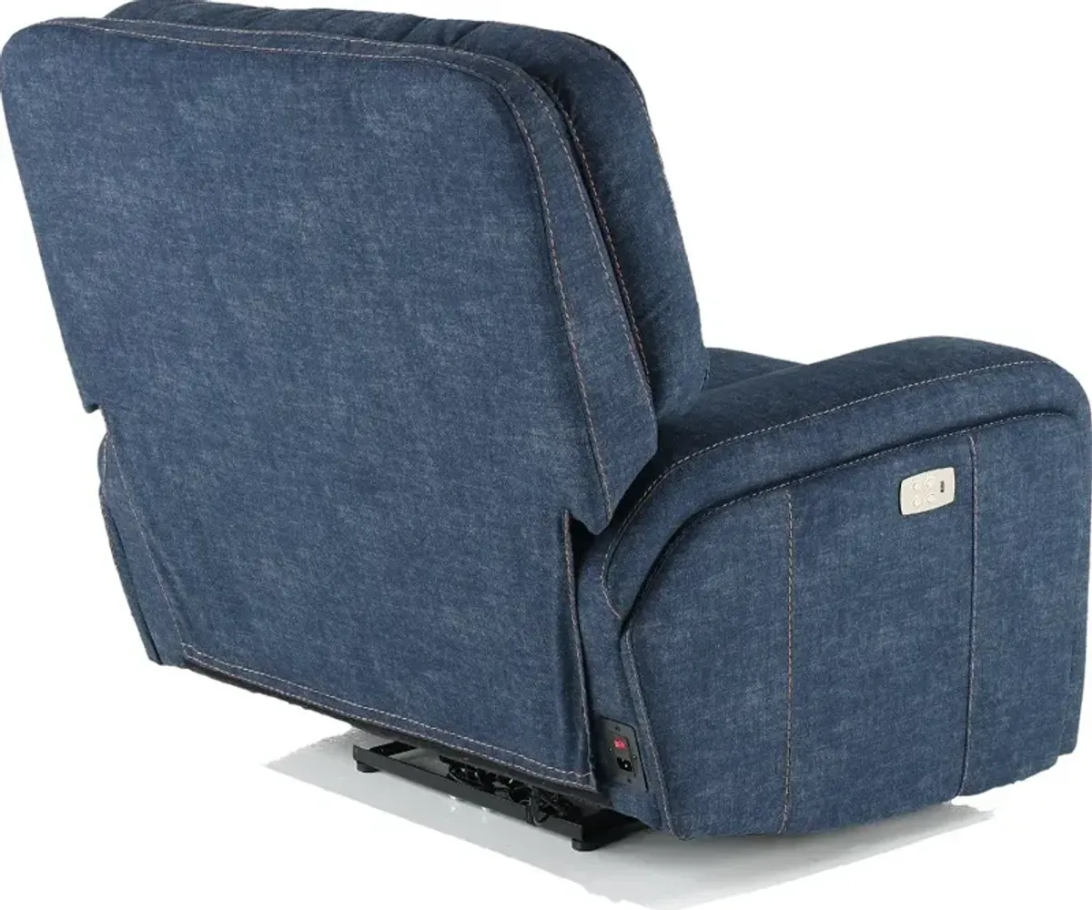 Rock Quarry Indigo Blue Power Recliner