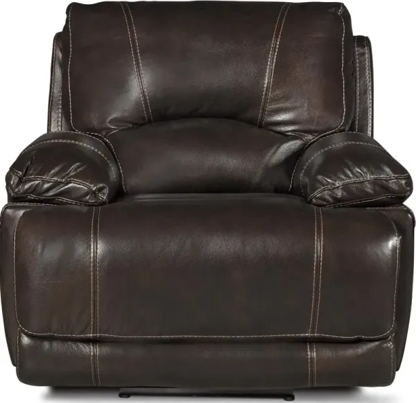 Brant Brown Leather-Match Power Recliner
