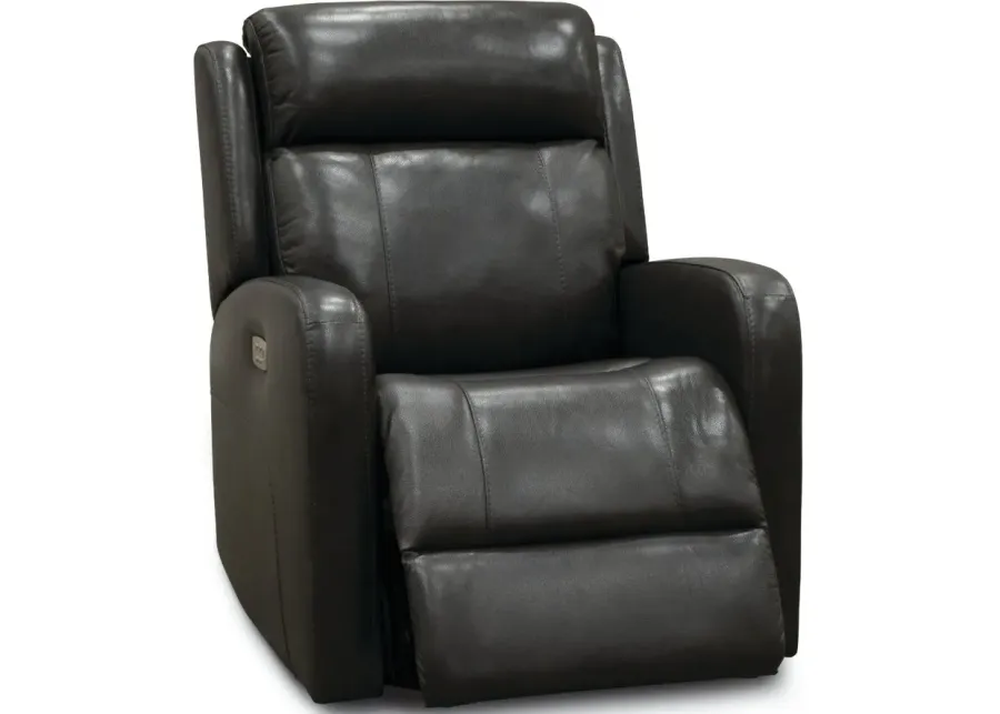 Blair Gray Leather-Match Power Swivel Glider Recliner