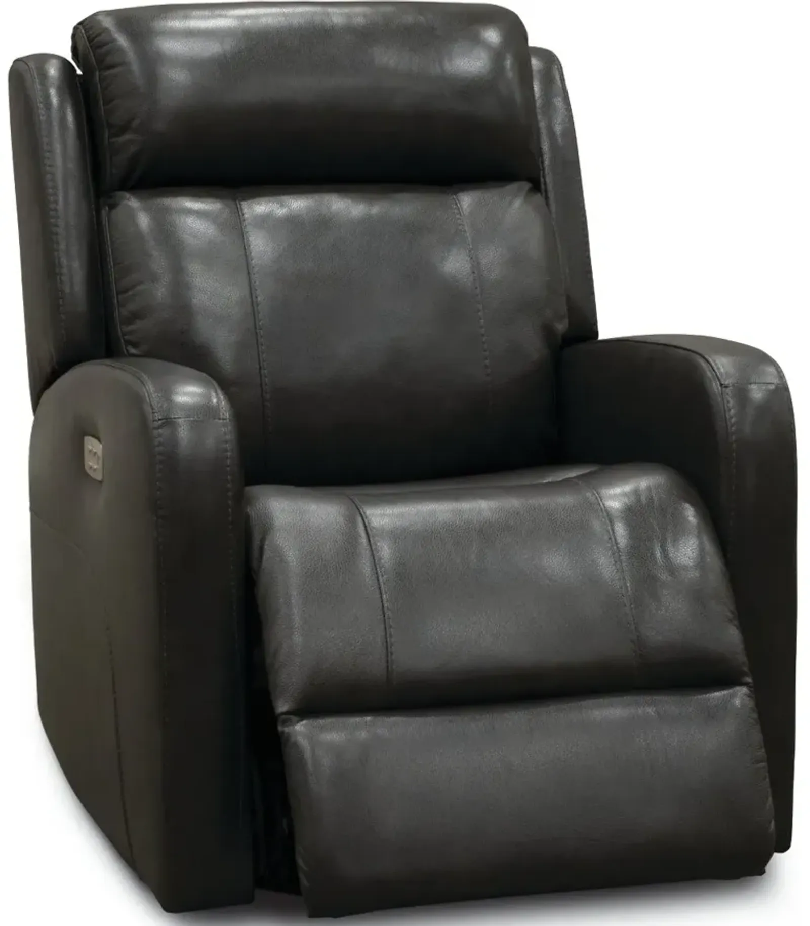 Blair Gray Leather-Match Power Swivel Glider Recliner