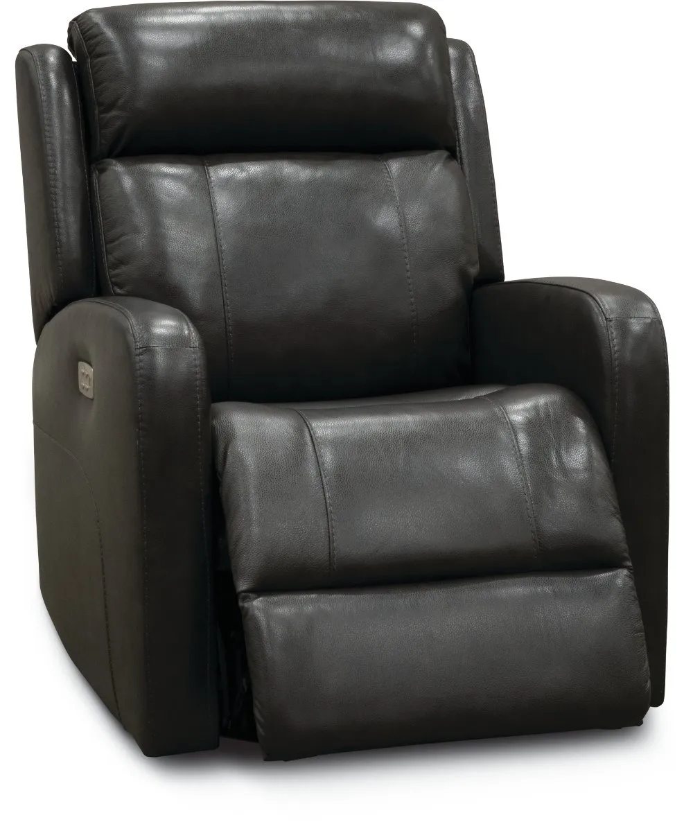 Blair Gray Leather-Match Power Swivel Glider Recliner