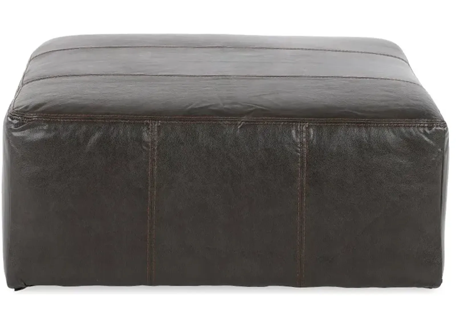 Denali Steel Gray Leather-Match Ottoman