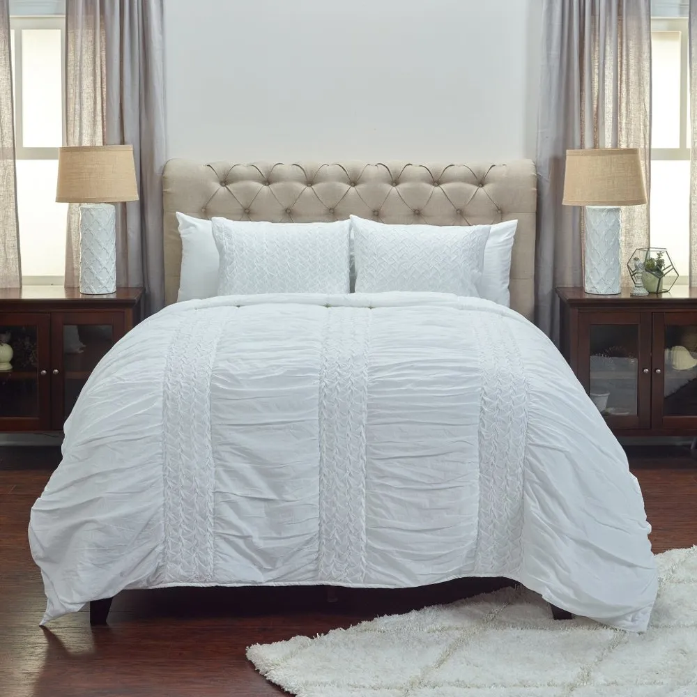 White Cotton Twin Quilt Bedding Collection - Carly