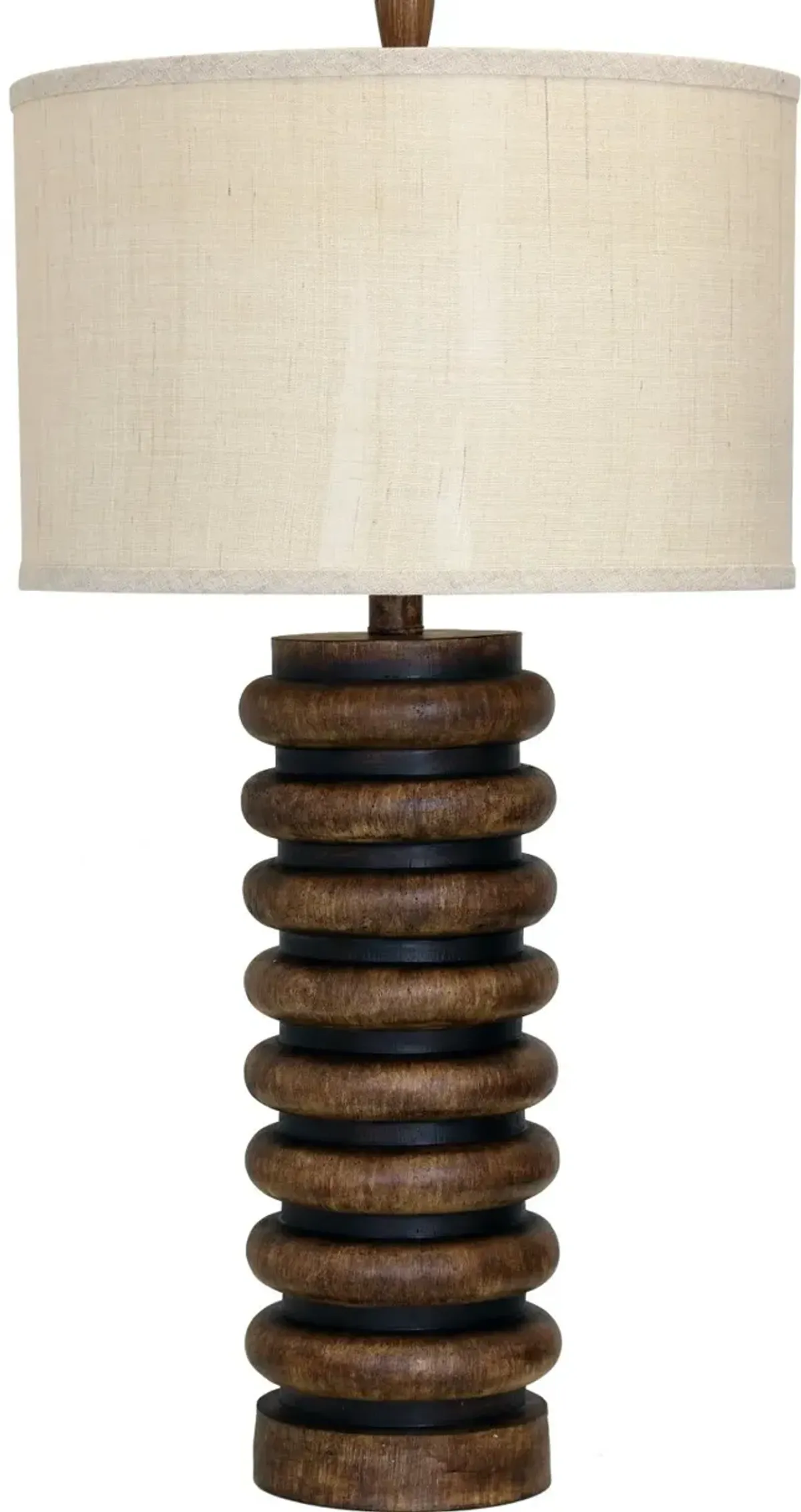 Ribbed Faux Wood Table Lamp