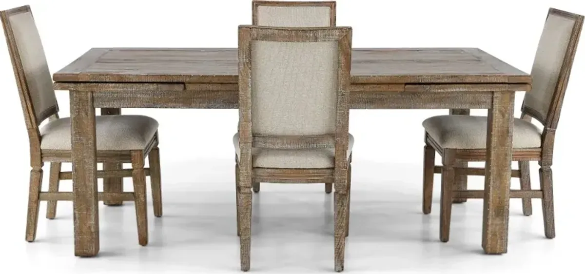 Interlude II Weathered Pine 5 Piece Dining Room Set