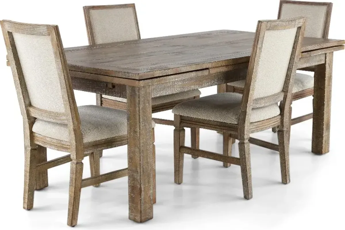 Interlude II Weathered Pine 5 Piece Dining Room Set