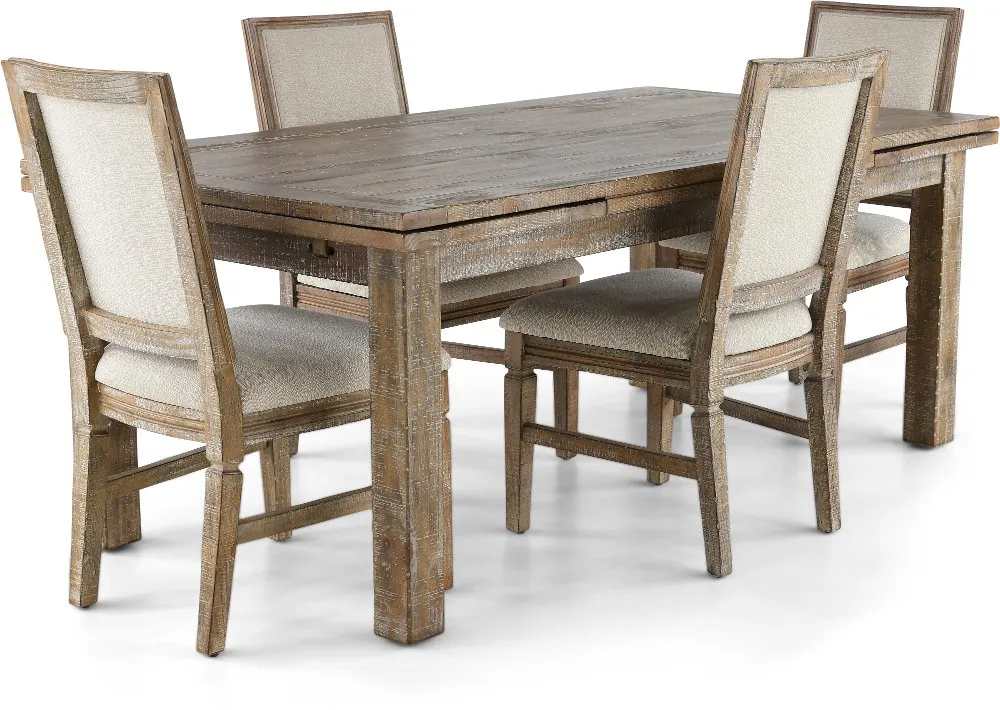 Interlude II Weathered Pine 5 Piece Dining Room Set