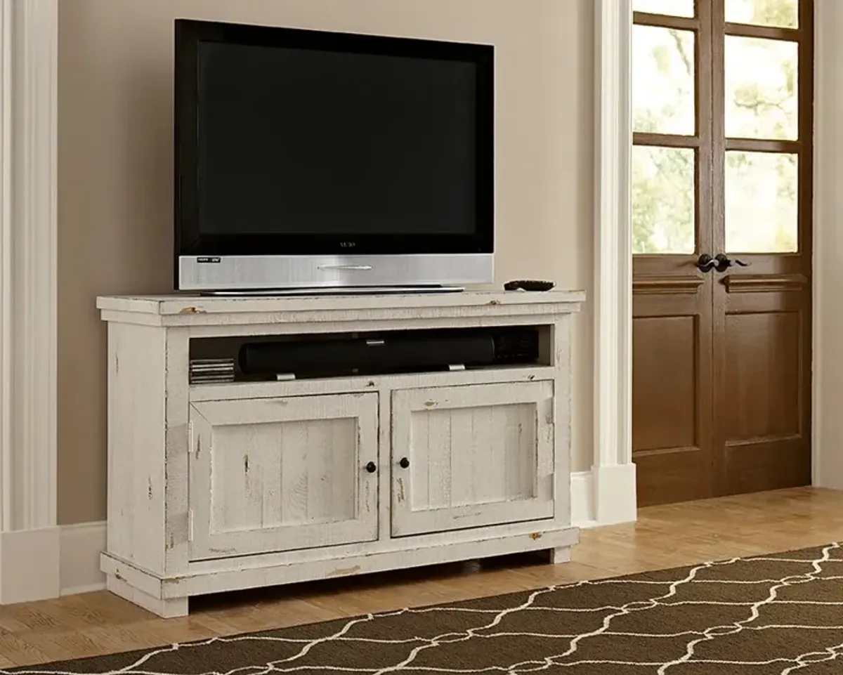 Willow Distressed White 54" TV Stand