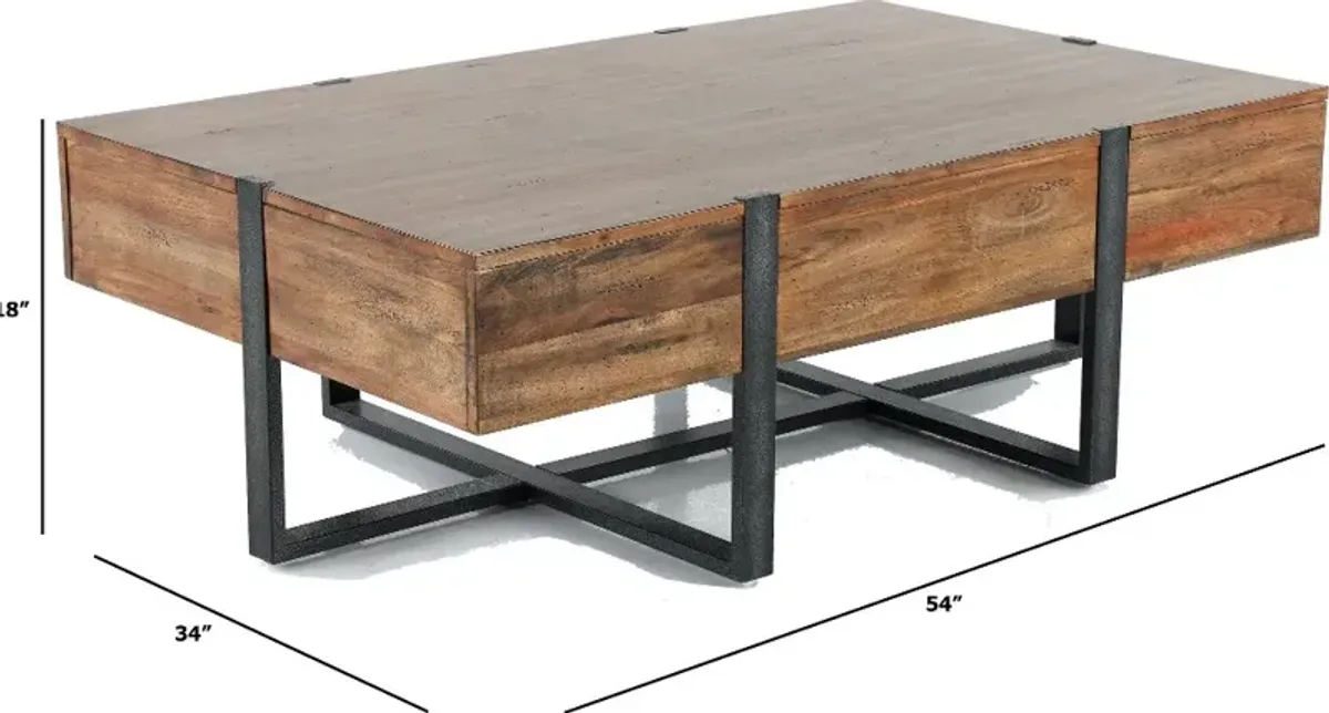 Prescott Rustic Honey Brown Coffee Table