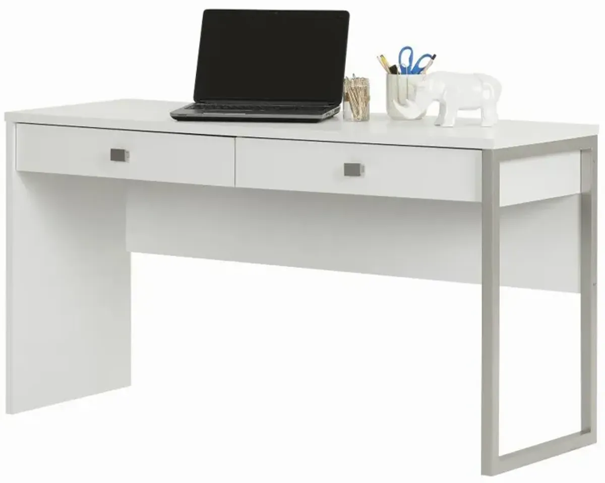 Interface White Desk with 2 Drawers - South Shore