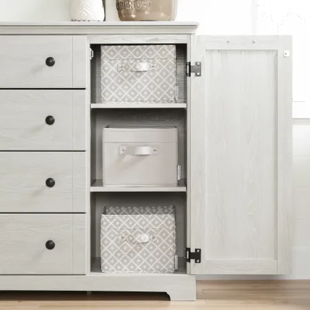 Avilla Winter Oak 4-Drawer Dresser with Doors - South Shore