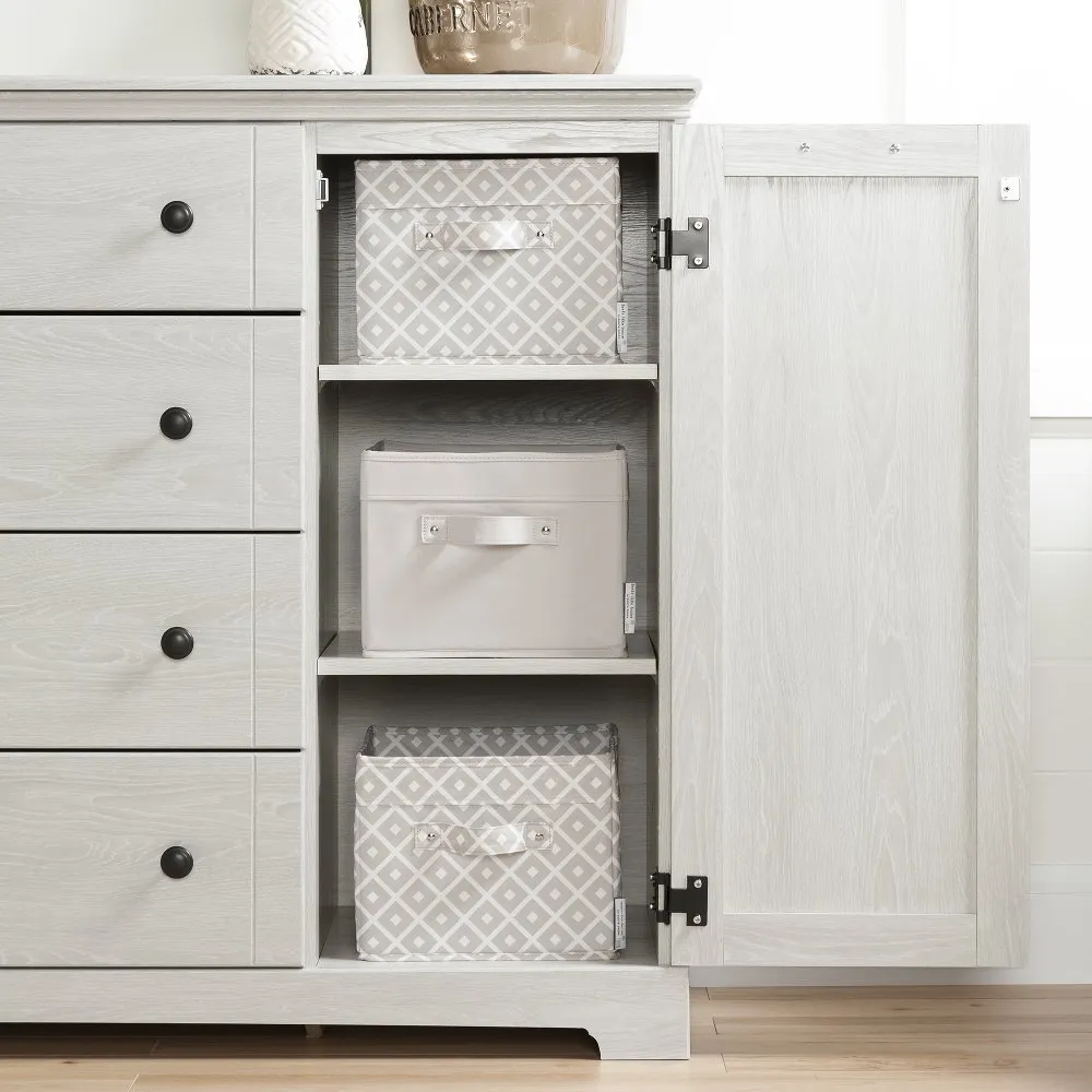 Avilla Winter Oak 4-Drawer Dresser with Doors - South Shore