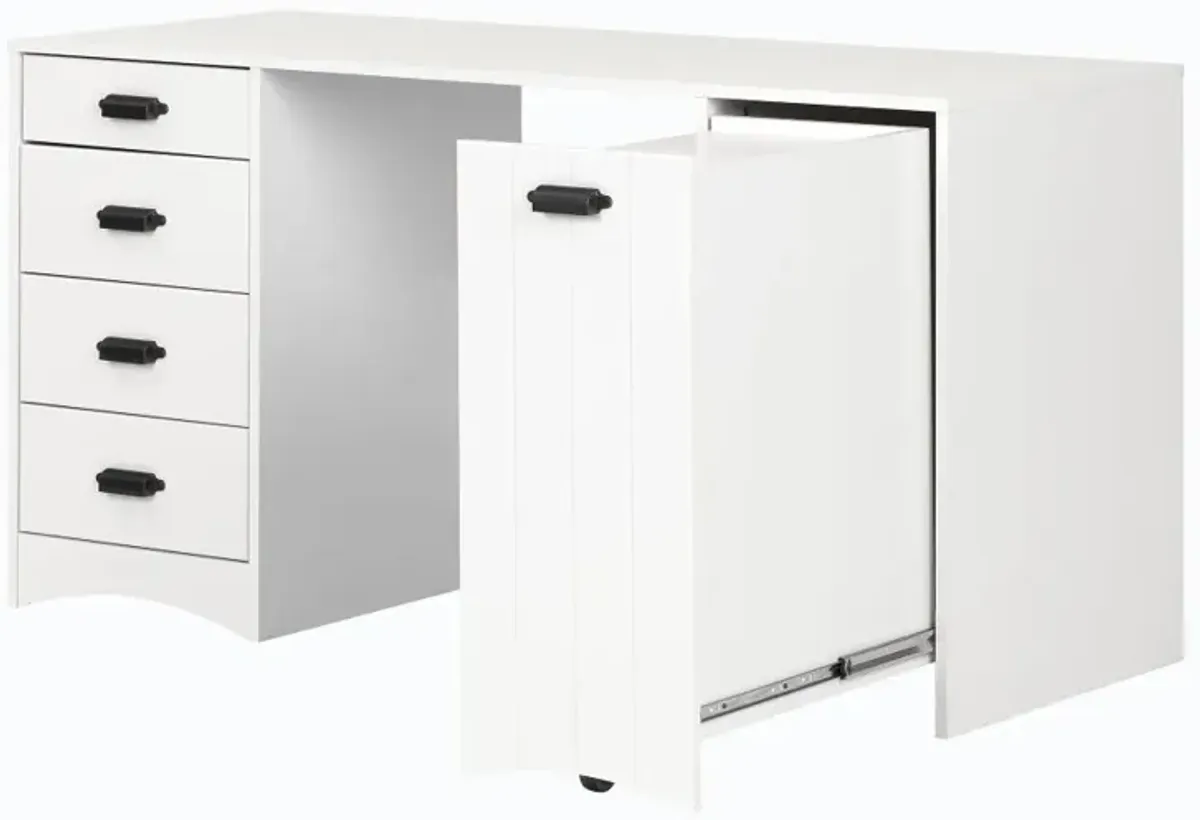 Artwork White Sewing Craft Table with Storage - South Shore