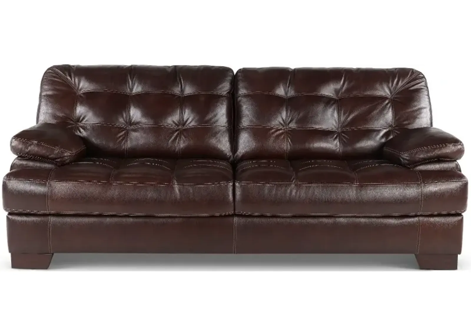 Amarillo Walnut Brown Leather Sofa